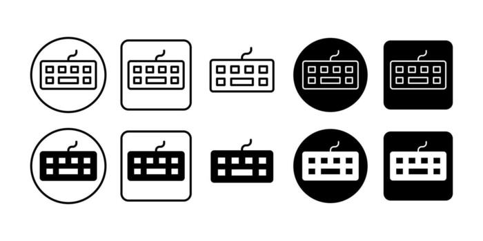 teclado negro icono haz para computadora, mecanografía, y tecnología símbolo en mínimo diseño vector