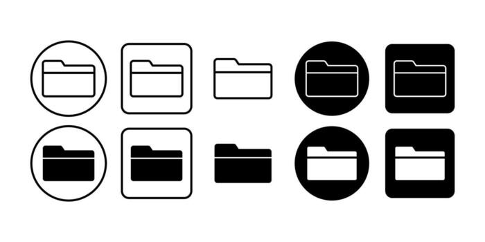 Folder Black Icon Bundle for File Management and Organization Concept vector