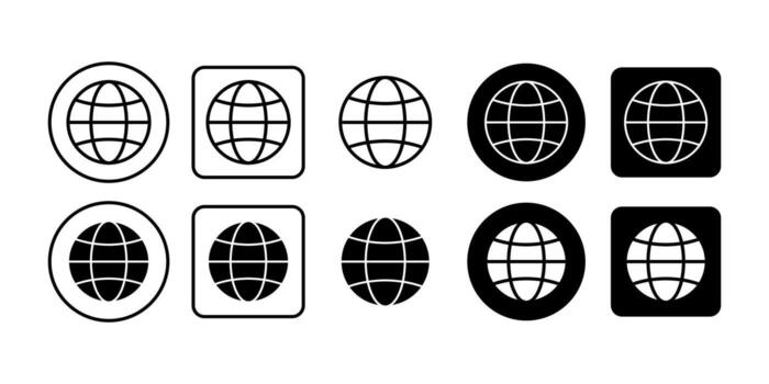 globo mundo negro icono haz para global comunicación y red vector