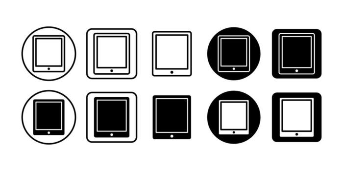 Tablet Black Icon Bundle for Device, Digital Reading, and Mobile Technology Symbol in Minimal Design vector