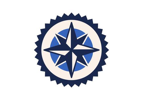 Compass Flat Colored Icon Navigation and Direction vector
