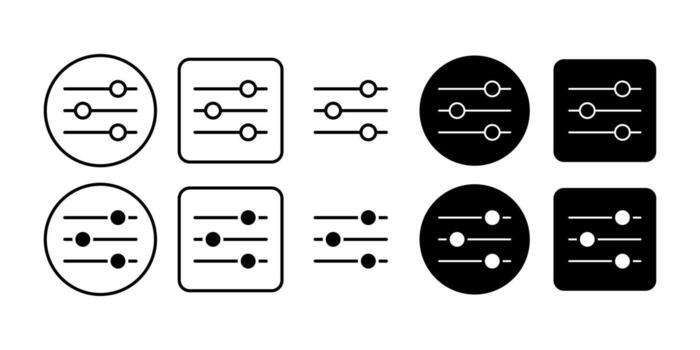 Filter Black Icon Bundle for Sort, Search, and Data Refinement Symbol in Minimal Design vector