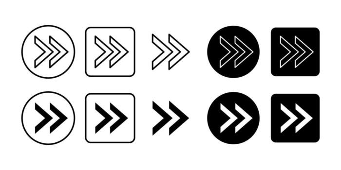 adelante negro icono haz para mensaje compartiendo y comunicación concepto vector