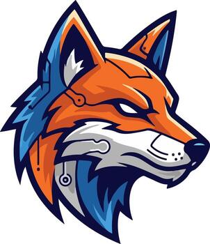 Fox mascot with subtle mechanical pattern vector