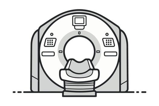 ct scanner machine in a medical setting isolated on transparent background vector