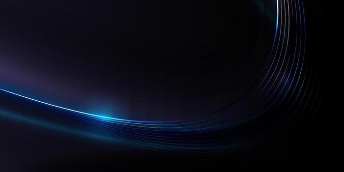 Curved neon blue lines on a dark tech background with a futuristic, elegant, and modern glow effect vector