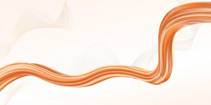 Abstract image features smooth, flowing orange waves on a light background, creating a calm and elegant aesthetic vector