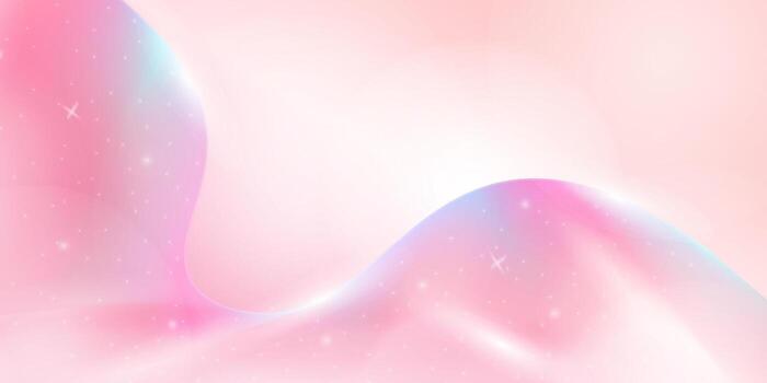 Soft pink waves with glowing sparkles create a dreamy, celestial, and peaceful atmosphere vector