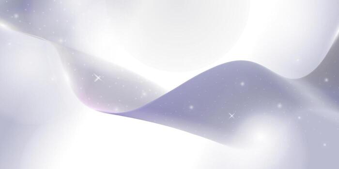 Abstract line background soft, flowing waves of light shimmer in a dreamy, ethereal white and lavender glow. vector