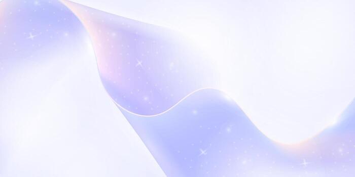 Soft pastel waves blend with glowing stars, creating a dreamy, futuristic abstract background. vector