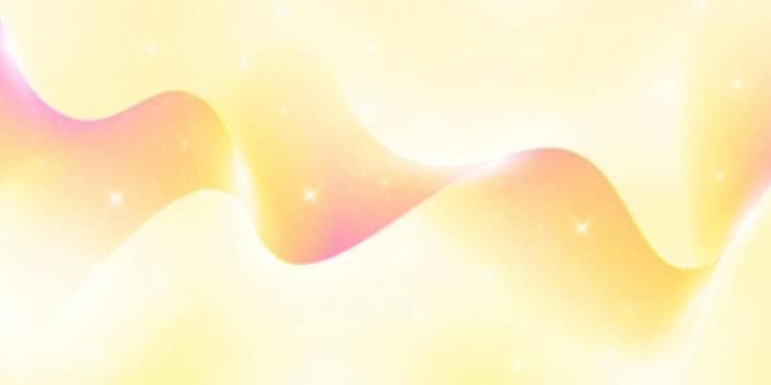 Soft yellow waves blend with pastel sparkles in a dreamy minimalist background vector