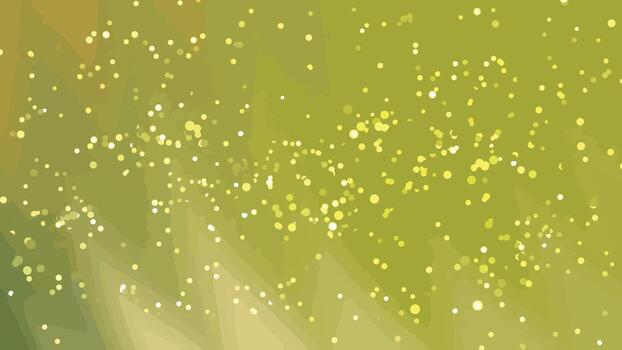 Abstract shimmering particles floating across a gradient green and yellow background, Abstracts Twirls Particles, royalty stock. vector