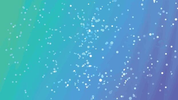 resumen animado antecedentes con espumoso bokeh luces en un vibrante verde y azul degradado, resúmenes giros partículas, realeza existencias. vector