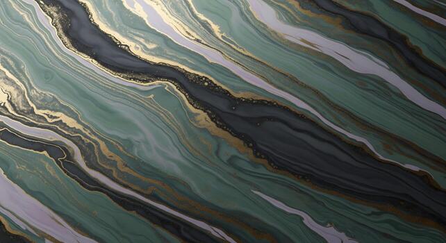Abstract green and gold marble texture with flowing patterns and metallic accents ideal for design projects photo