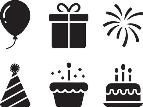 festivo elementos colección pastel, globo, y explotando Fuegos artificiales. vector