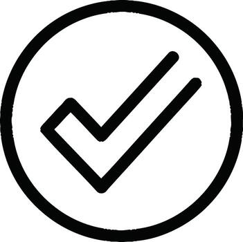 illustration of double check mark in a circle for user interface vector