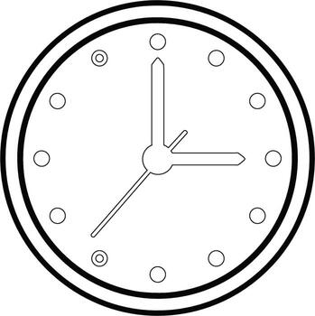 illustration of classic clock face displaying the time at three oclock vector