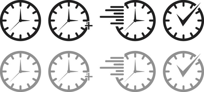 clean set of icon related to time and productivity vector