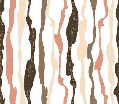 Seamless pattern in beige tones with sinuous vertical stripes for the design of silk fabrics for tailoring. vector