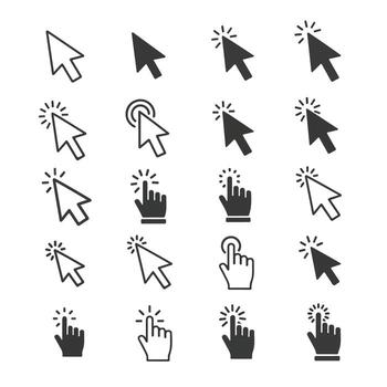 colección de cursor íconos para web y digital interfaces vector