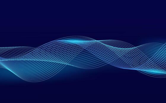 Abstract background of flowing blue lines on a dark background, ideal for digital design and web elements vector