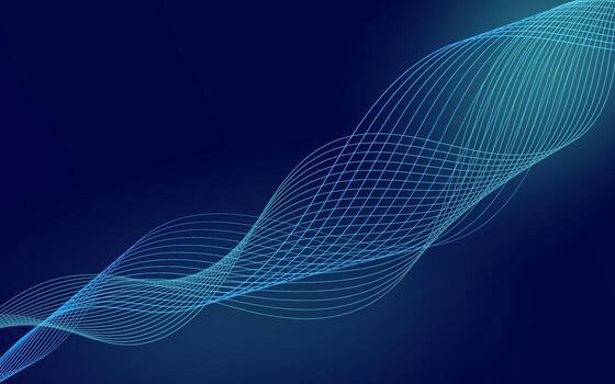 Elegant abstract background of flowing blue lines, perfect for modern designs and digital art projects vector