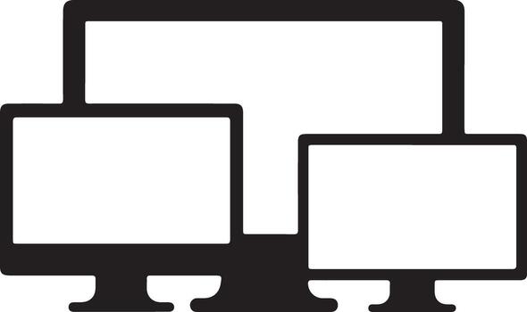 múltiple computadora monitores conectado en un red preparar vector