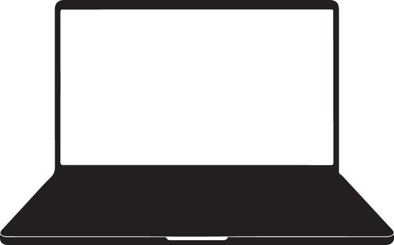 Simple transparent silhouette of an open laptop computer vector