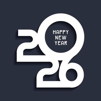 Happy New Year background with modern minimal numbers design vector