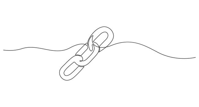 Continuous Line Drawing of a Chain Link Symbol vector