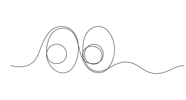 Minimalist Continuous Line Drawing of Expressive Eyes vector