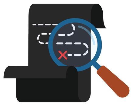 Route exploration and navigation search icon isolated on white background. vector