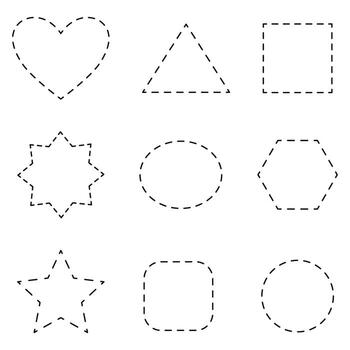 Black dashed frame collection isolated on white background. vector