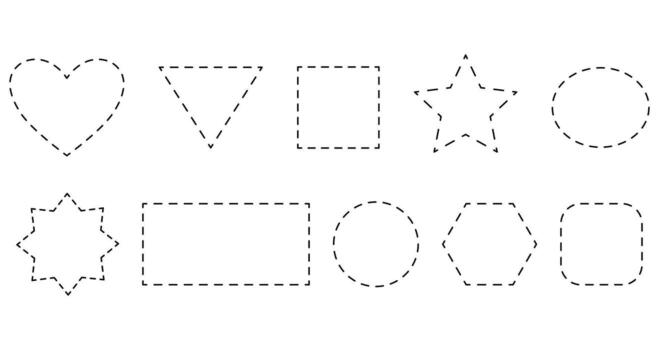 Dash line frames isolated on white background. vector