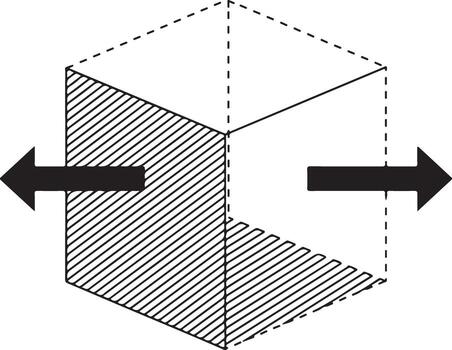 3d cube diagram illustrating depth and directional arrows showing movement or dimensions vector