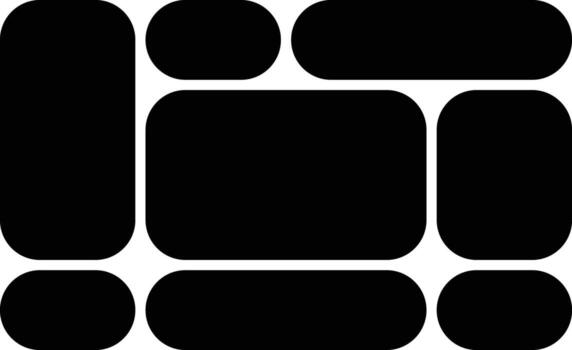 Modern bento grid layout design with rounded rectangles and diverse content placement options vector