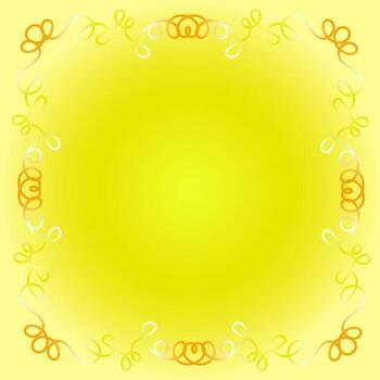 A hand-drawn square frame in a linear style on a bright yellow background vector