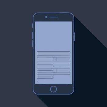 Simple illustration of a smartphone displaying a login or registration form vector