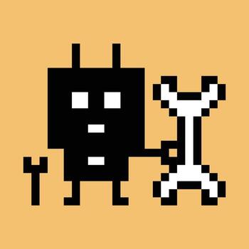 Pixel art cute robotic robot ai engineer machine smart future minimal. vector