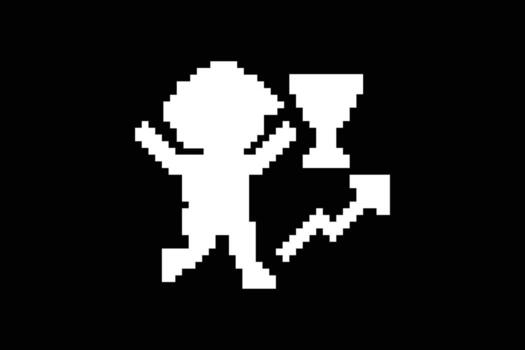 Design minimal background of run runner marathon man male speed 8bit. vector