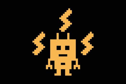 linda antecedentes robot ciber robótico diseño 8 poco futuro automatización píxel Arte. vector