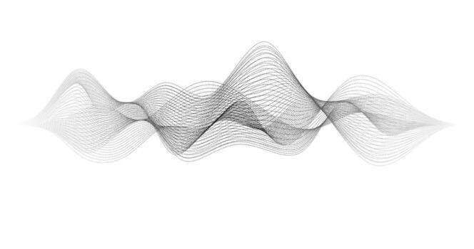 Analog Gradient Frequency Wave of particles on white background vector