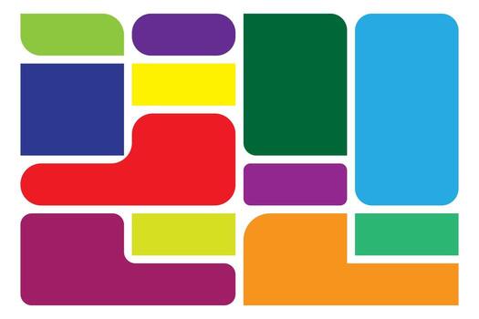 Creative bento grid layouts. Geometric shapes compositions, trendy UI frame template and modern card tiles. Brutal shape pattern and web comics grids vector