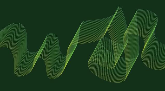 Abstract Blend Lines Wavy Design Background Green Gradient Illustration vector