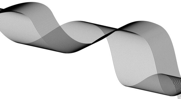 Abstract Wavy Blend Curved Lines Black Color Design Background Illustration vector