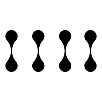 metaball conectar puntos icono, resumen geométrico forma. conectado redondo negro gotas vector