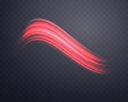 brillante rojo líneas. neón realista energía velocidad, ligero efecto en un oscuro gris antecedentes vector