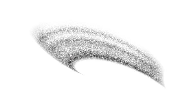 grano texturizado ondulado forma. degradado resumen negro ruido elemento. fluido punteado, trama de semitonos salpicar, dotwork en blanco fondo, ilustración. vector