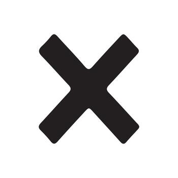 Cancel and delete mark black icon symbol vector