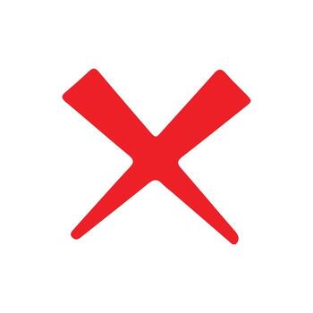 Modern X mark symbol for UI and design vector